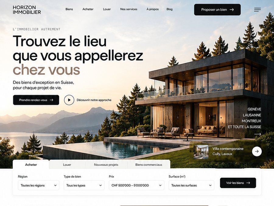 Maquette du projet Horizon Immobilier