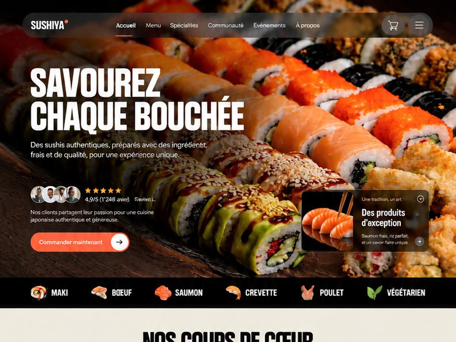 Maquette du projet Sushiya